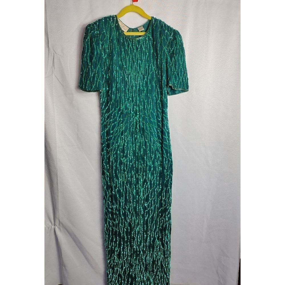 Vintage Laurence Kazar sequined gown